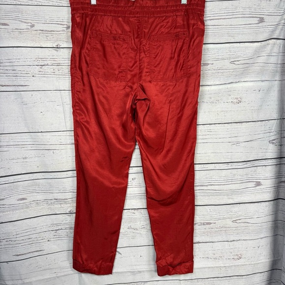Ann Taylor LOFT Women’s Pant Trousers Size SP Rusty Red Drawstring Pants - Picture 7 of 9